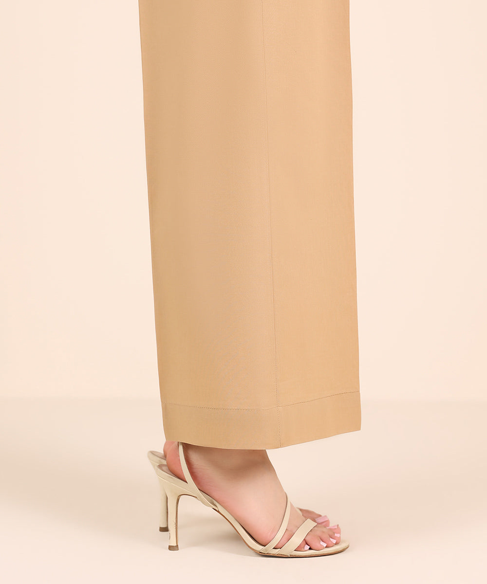 Women's RTW Cambric Beige Solid Culottes