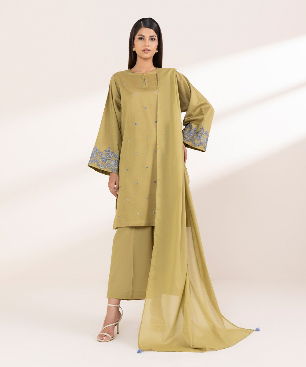 Fine Voile Brown Solid Dupatta