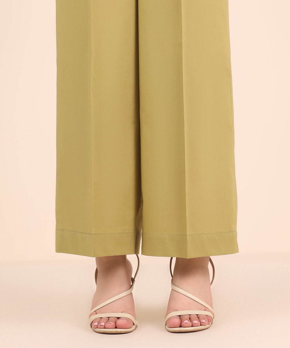 Women's RTW Cambric Brown Solid Culottes