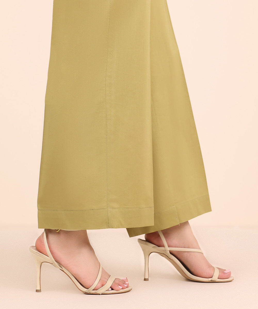 Women's RTW Cambric Brown Solid Culottes