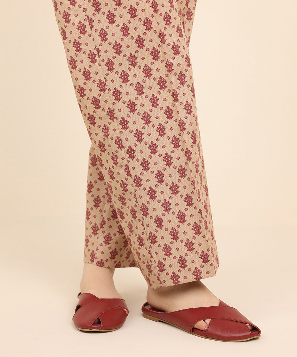 Women's Pret Khaddar Multi Printed Straight Pants