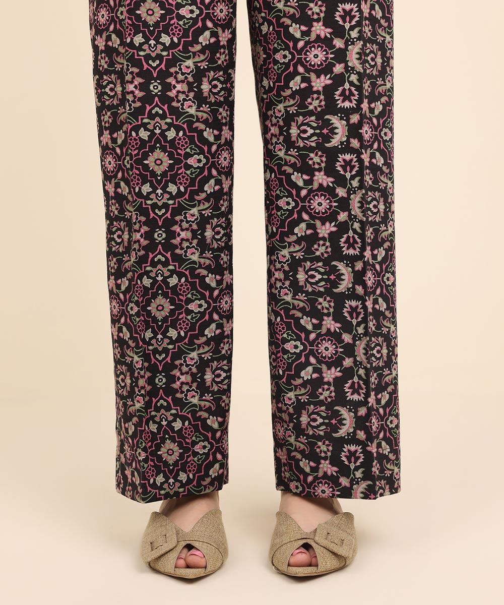 Women's Pret Khaddar Multi Printed Straight Pants