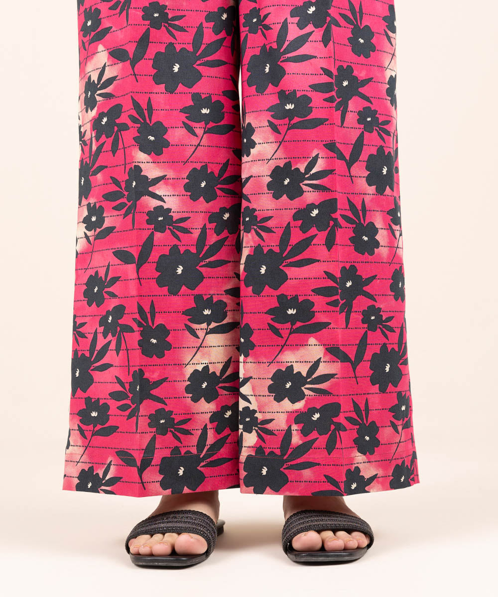 Women's Pret Cambric Pink Printed Culottes