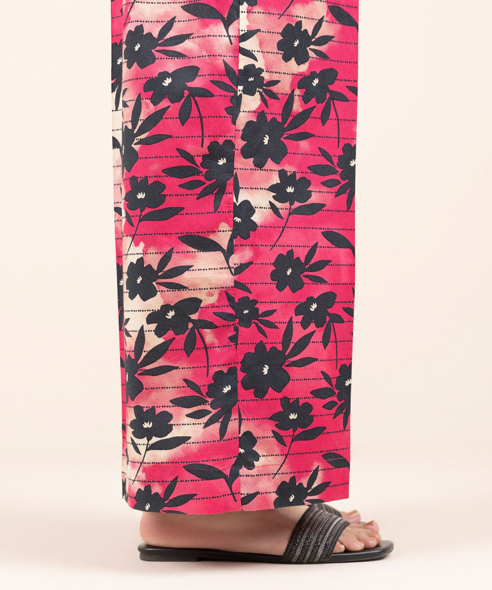 Women's Pret Cambric Pink Printed Culottes