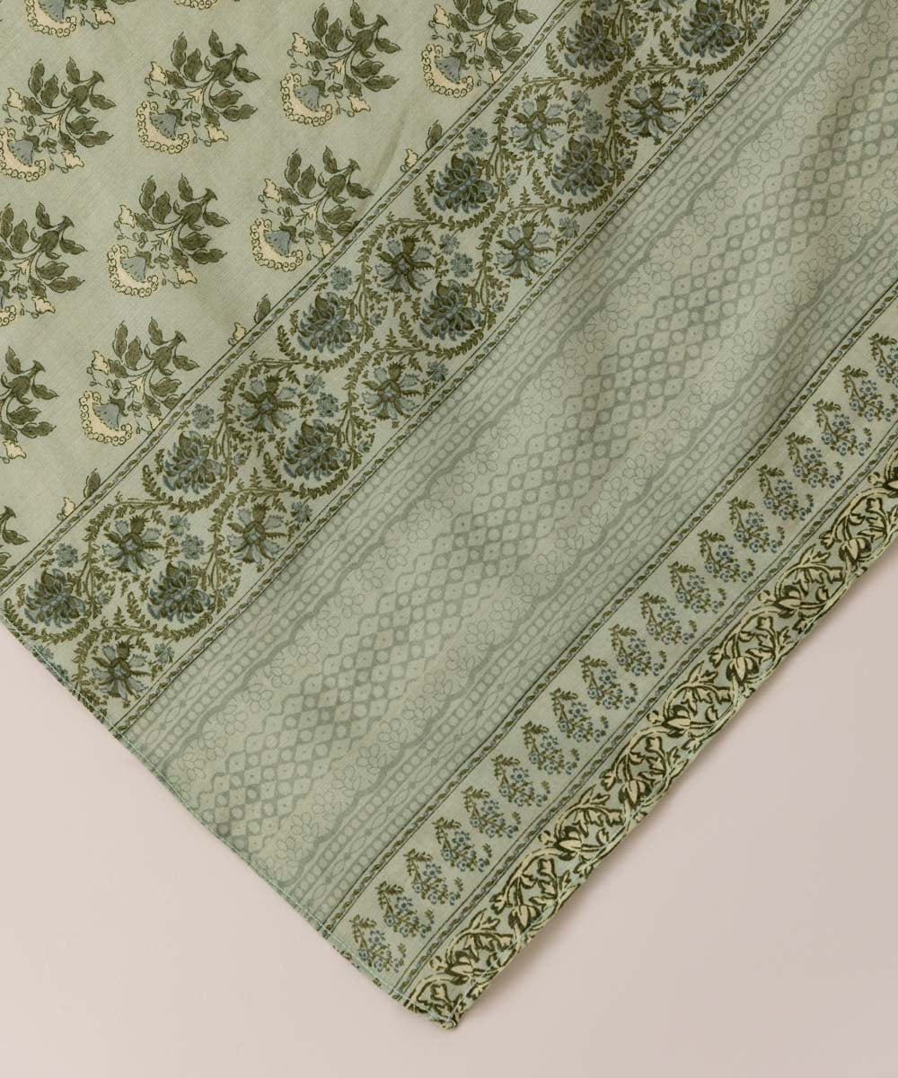 Textured Lawn Green Printed Dupatta