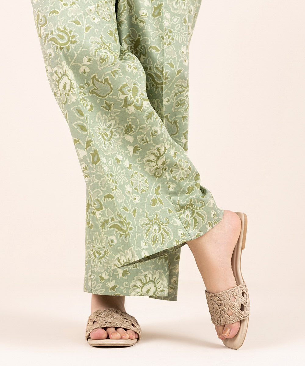 Women's Pret Cambric Green Printed Culottes