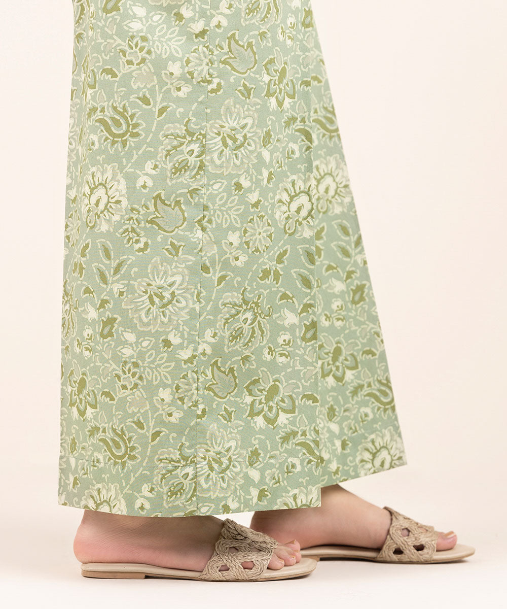 Women's Pret Cambric Green Printed Culottes