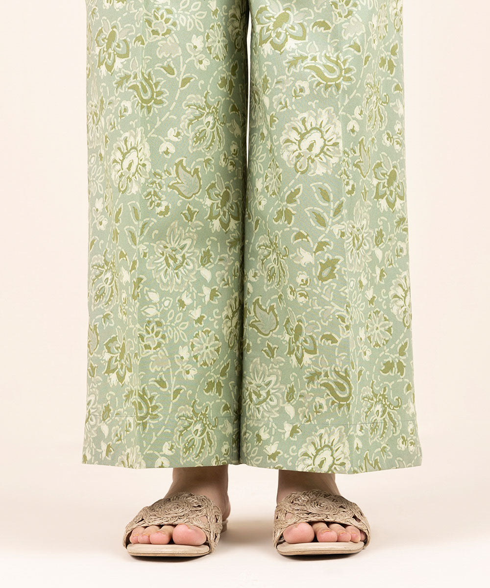 Women's Pret Cambric Green Printed Culottes