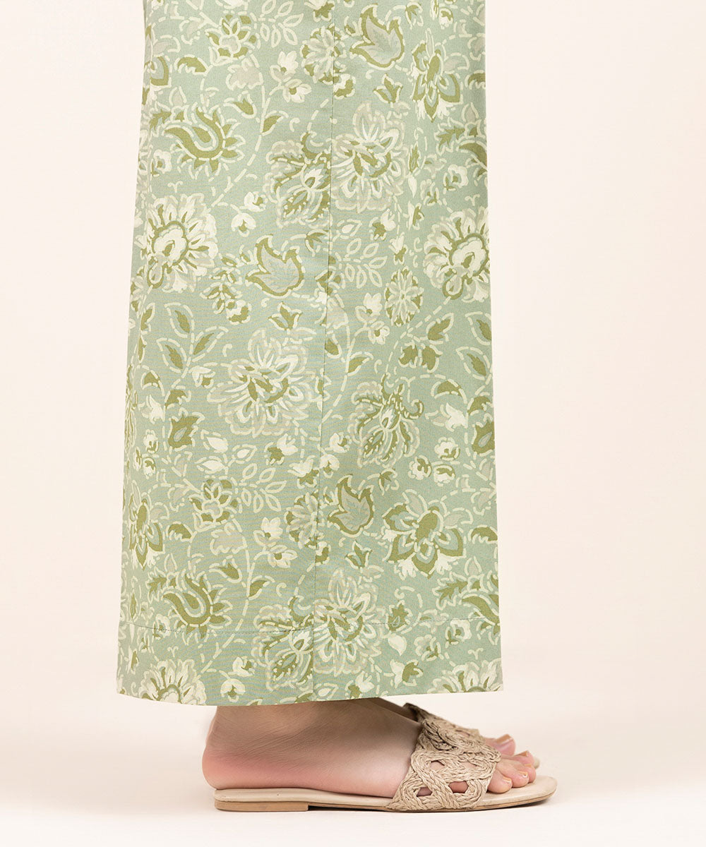 Women's Pret Cambric Green Printed Culottes