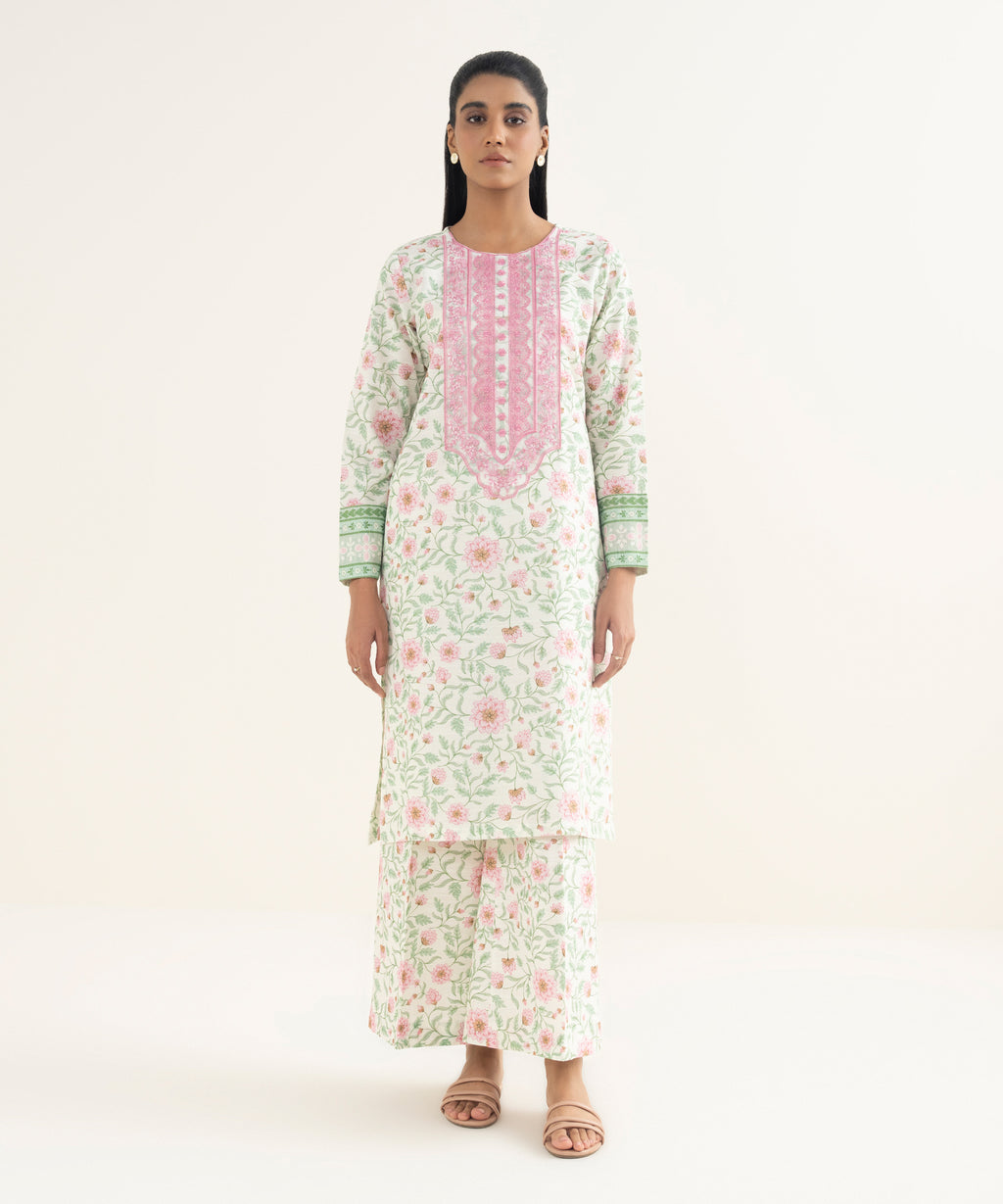 Embroidered Light Khaddar Shirt