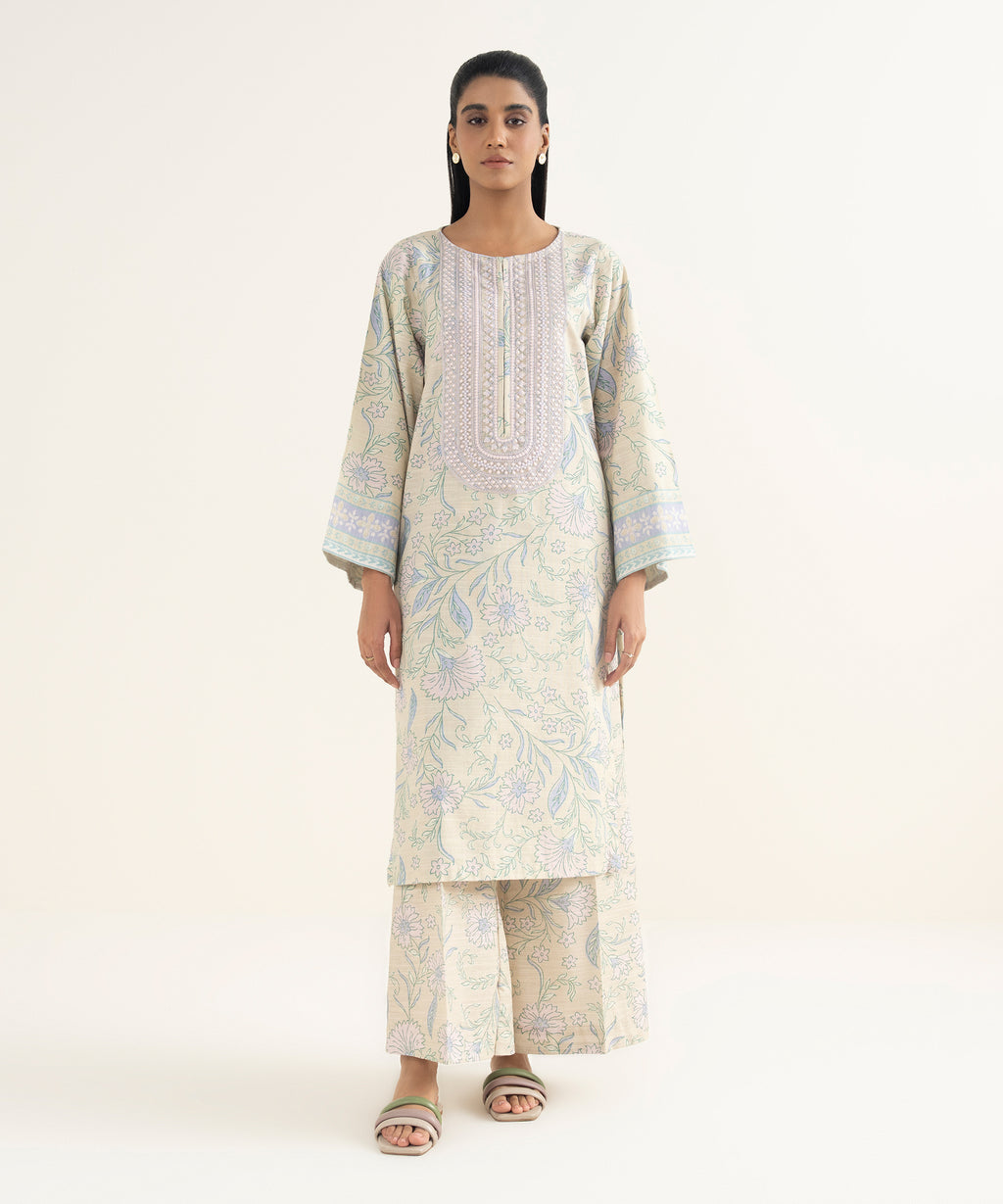 Embroidered Light Khaddar Shirt