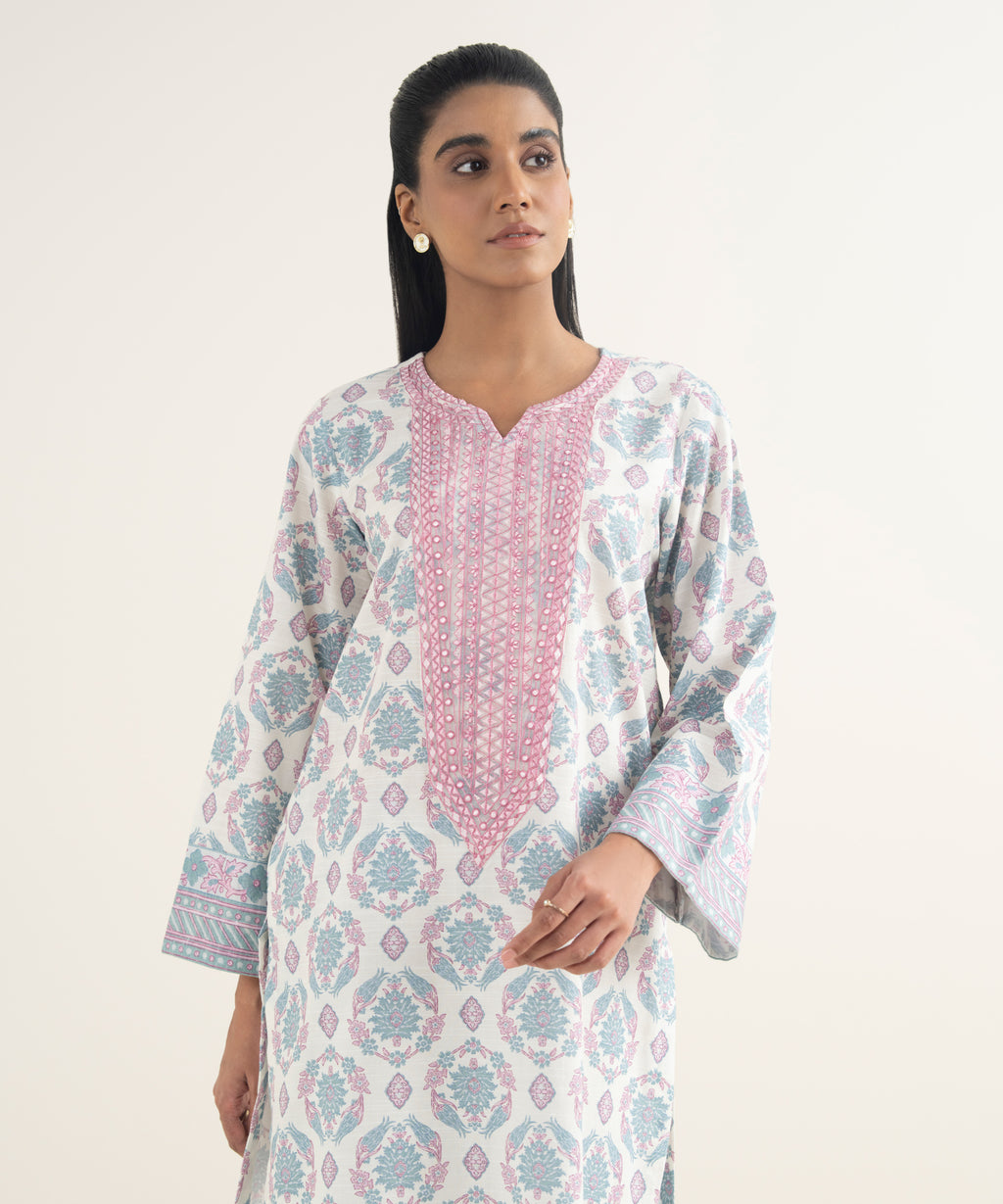 Embroidered Light Khaddar Shirt