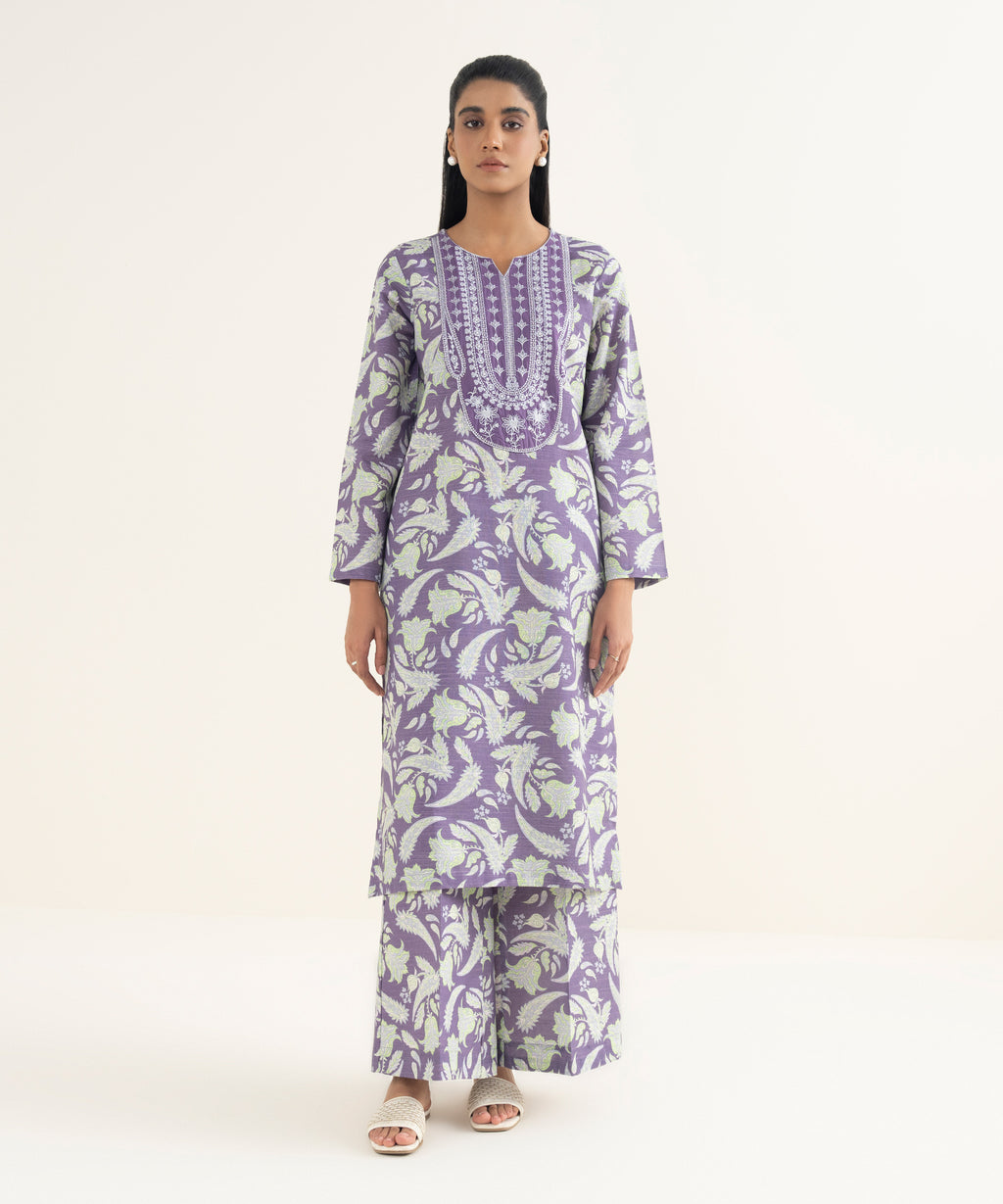 Embroidered Light Khaddar Shirt
