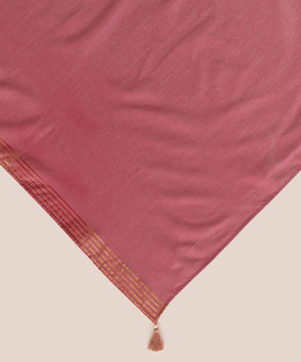 Lurex Chambray Pink Solid Dupatta