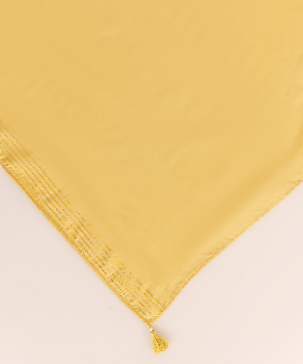 Lurex Chambray Yellow Solid Dupatta