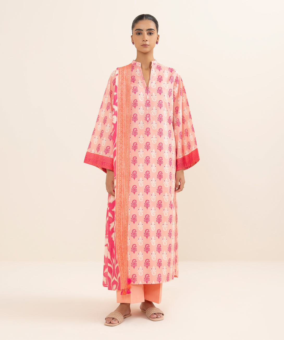 Women's Unstitched Lawn Printed Multi 3 Piece Suit
