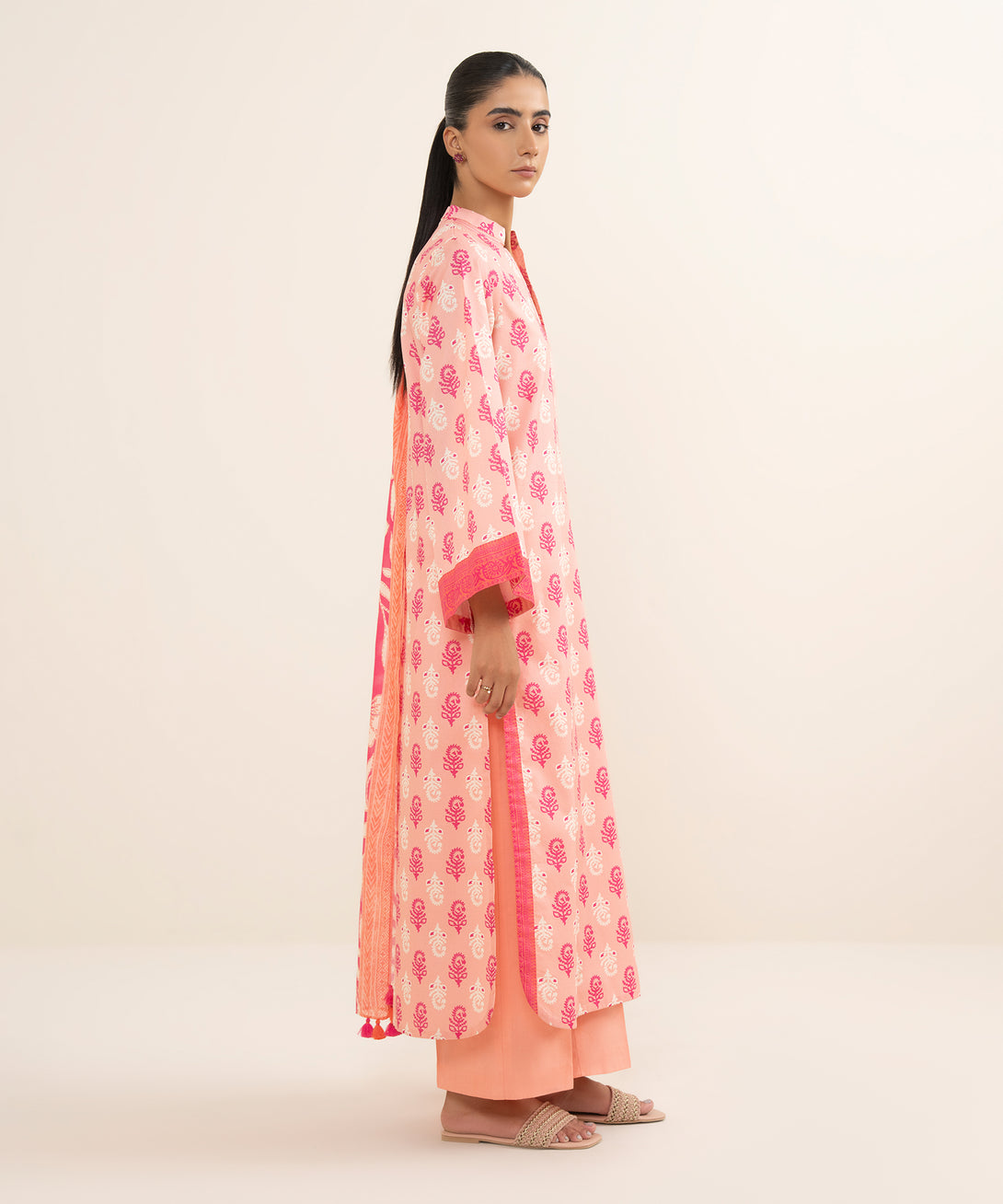 Women's Unstitched Lawn Printed Multi 3 Piece Suit