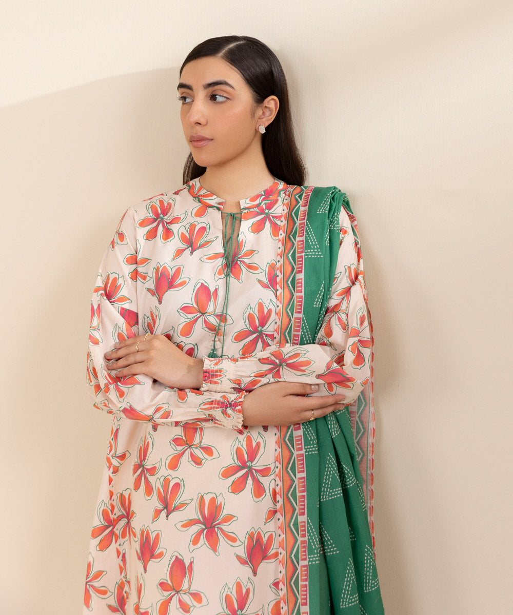 Women's Unstitched Lawn Multi Printed 3 Piece Suit