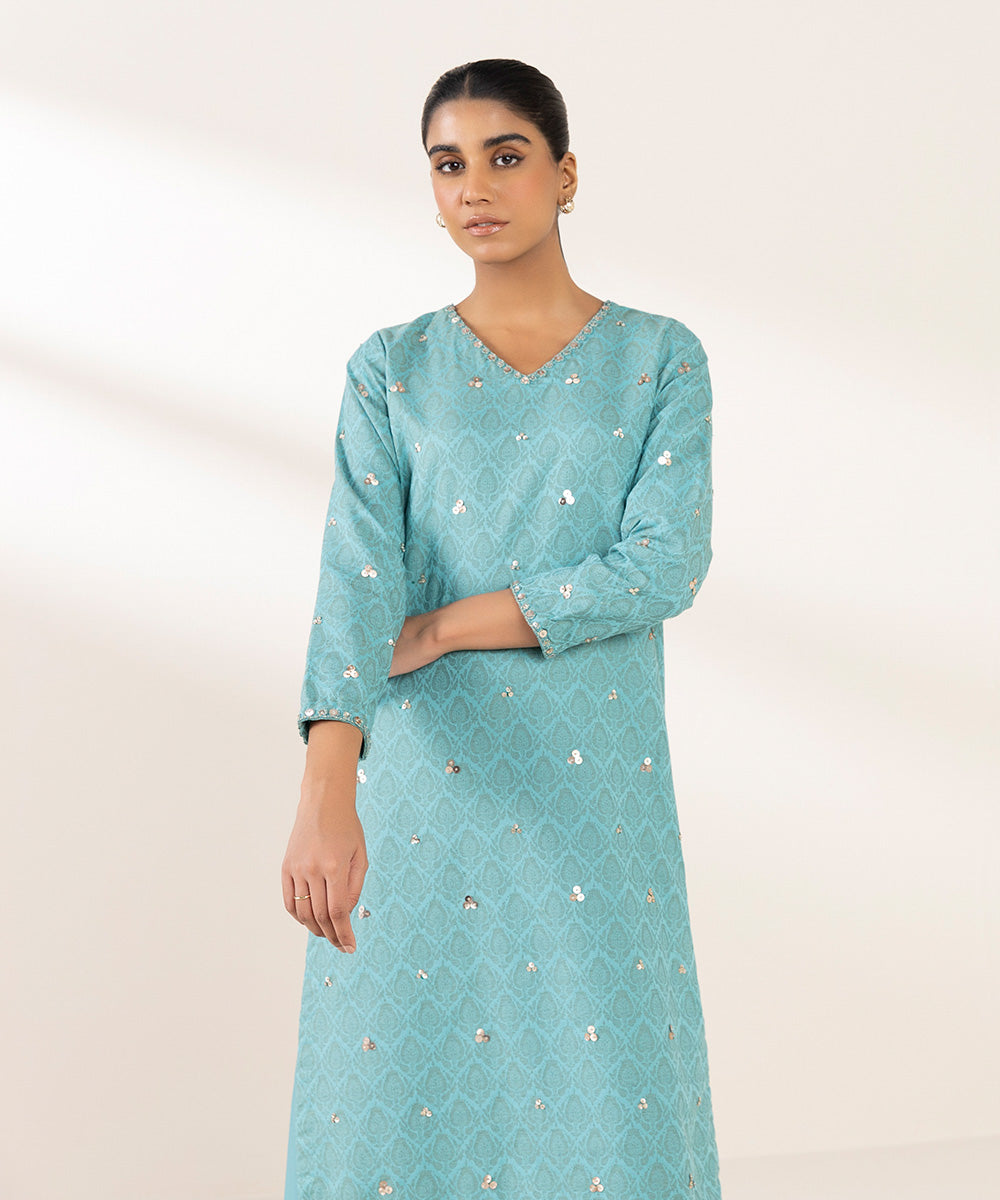 Embroidered Cotton Jacquard Shirt