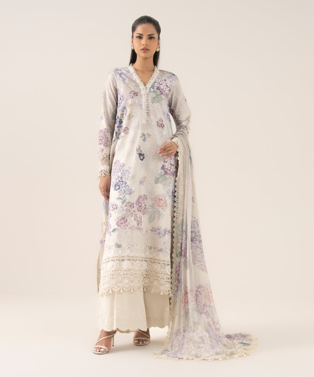 Women's Unstitched Pima Lawn Printed Three Piece Suit