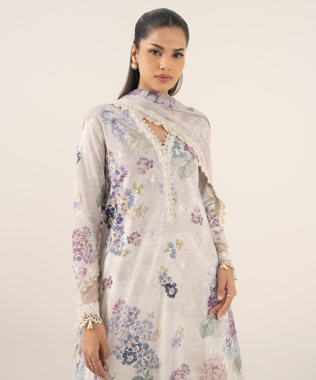 Women's Unstitched Pima Lawn Printed Three Piece Suit