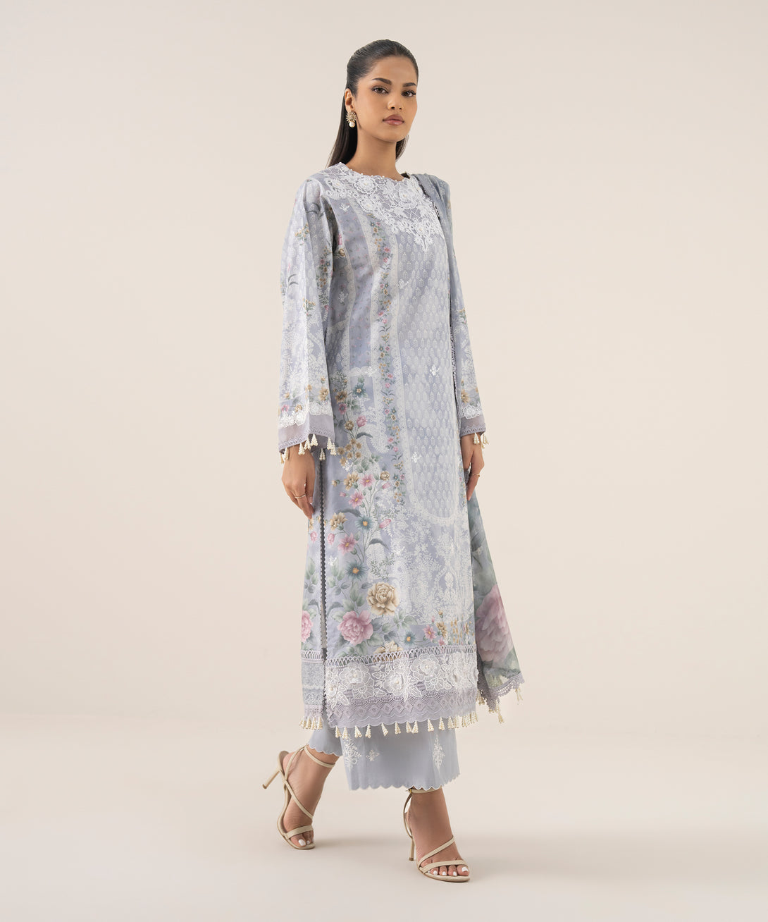 Women's Unstitched Pima Lawn Printed Three Piece Suit