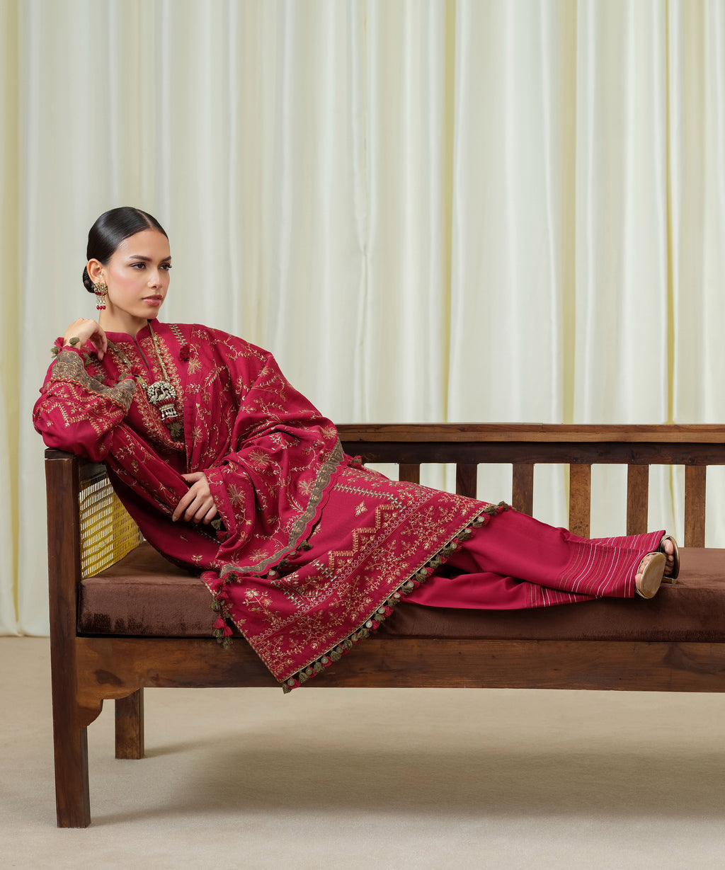 3 Piece - Embroidered Cotton Karandi Suit