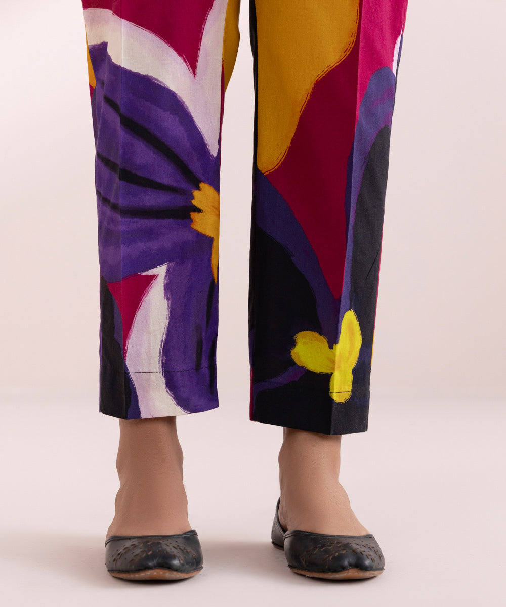Printed Cambric Cigarette Pants