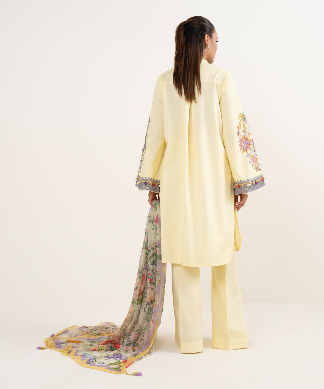 Women's Unstitched Textured Lawn Dyed Three Piece Suit