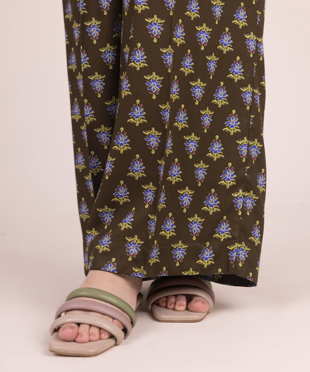 Women's RTW Arabic Dobby Printed Brown Culottes