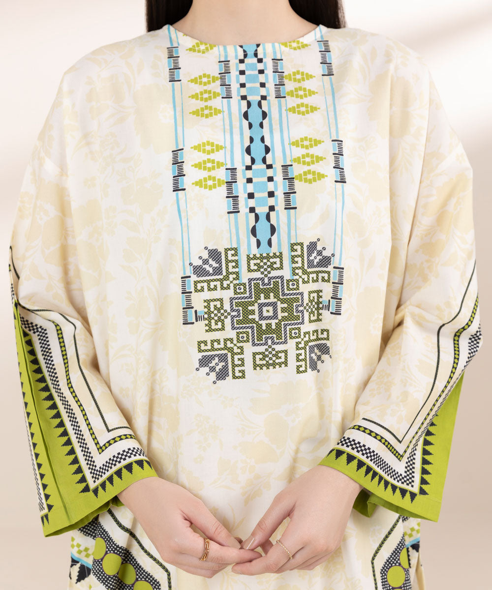 Women's RTW Cambric Multi Printed Boxy Shirt
