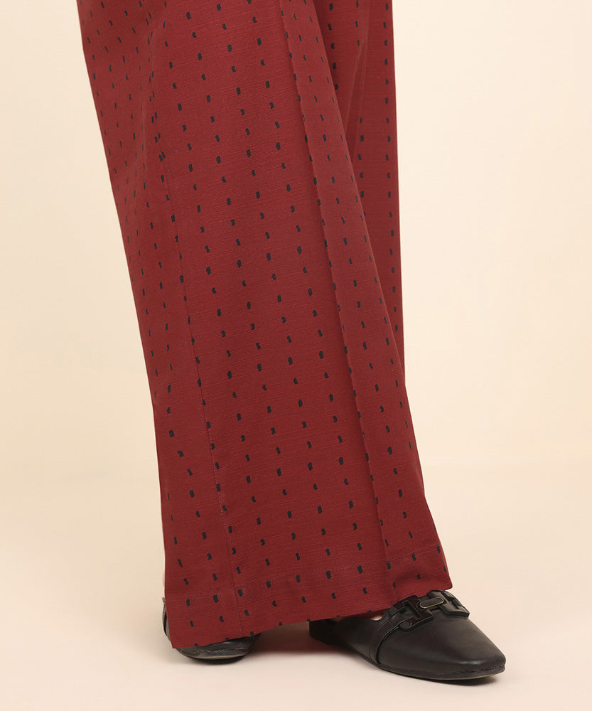 Women's Pret Khaddar Red Printed Culottes