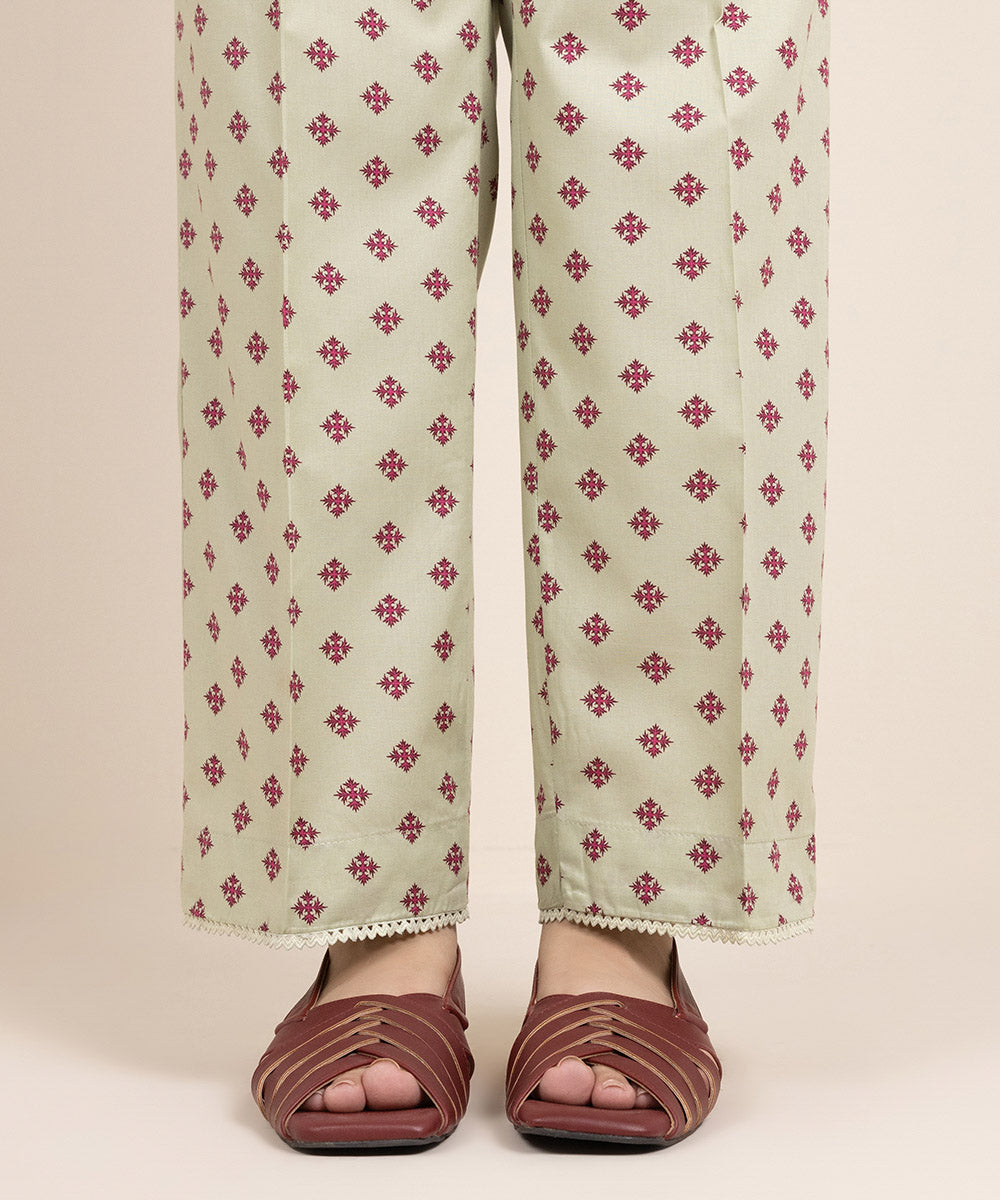 Women's Pret Cambric Printed Multi Straight Pants