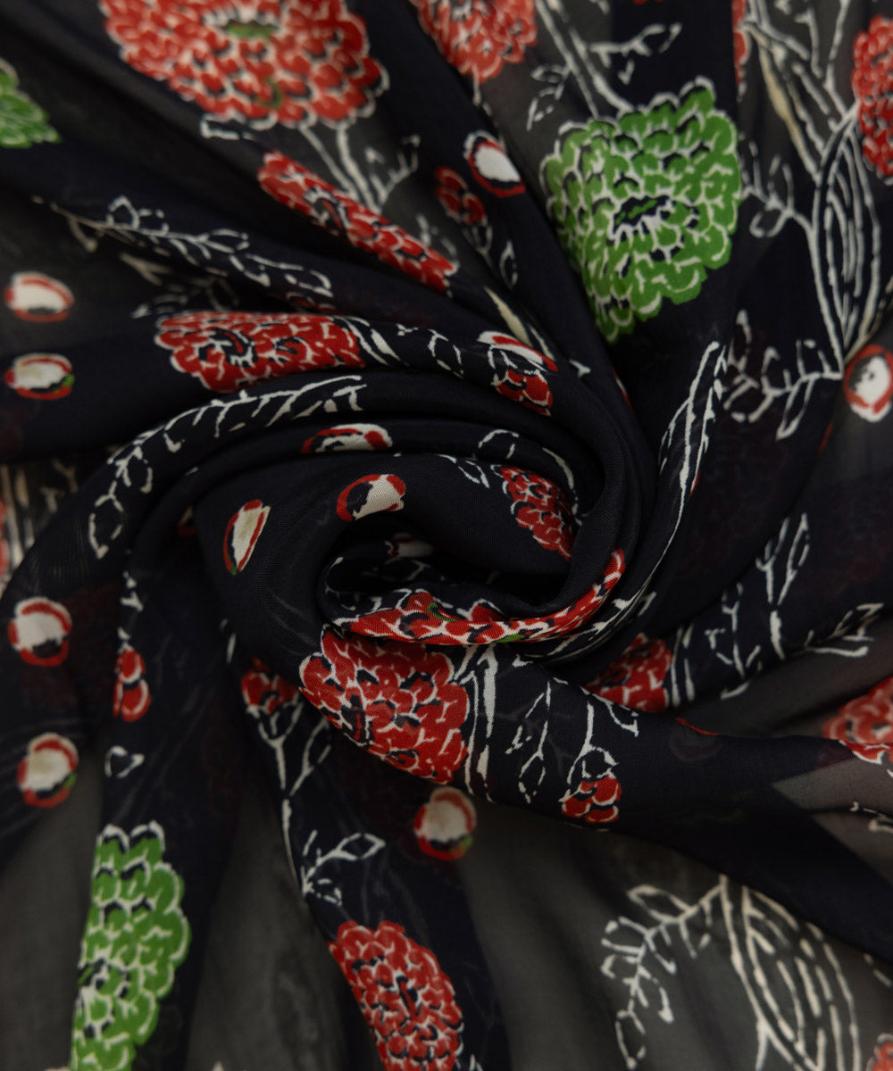 Bemberg Tissue Black Printed Dupatta