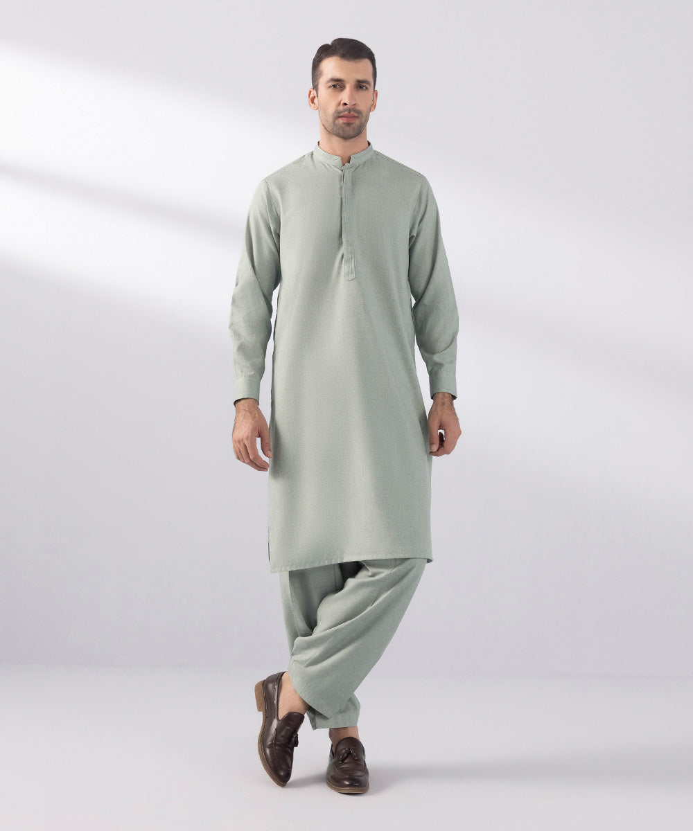 Men's Stitched Fancy Wash & Wear Fern Straight Hem Kurta Shalwar