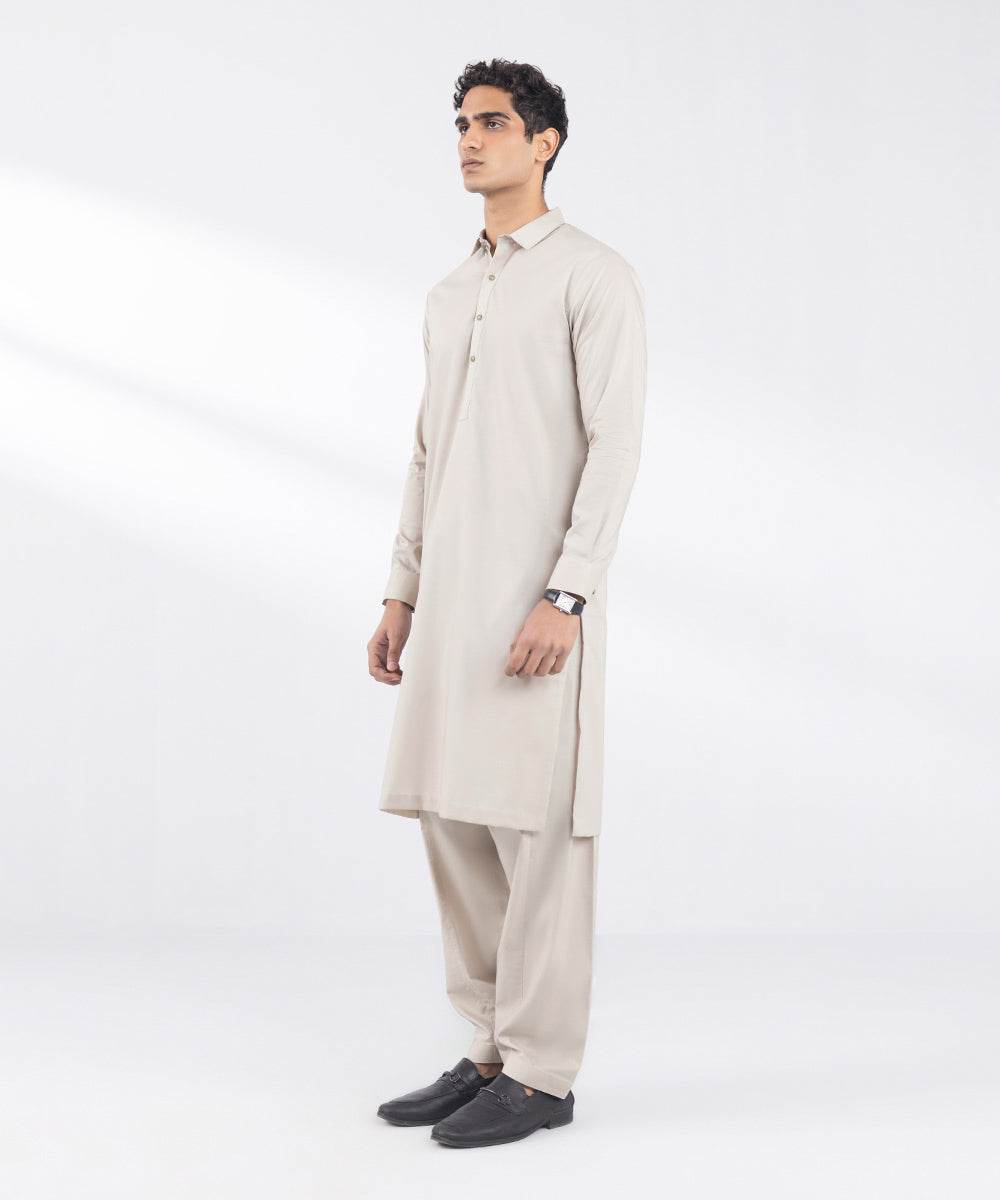 Men's Stitched Luxury Egyptian Cotton Beige Suit