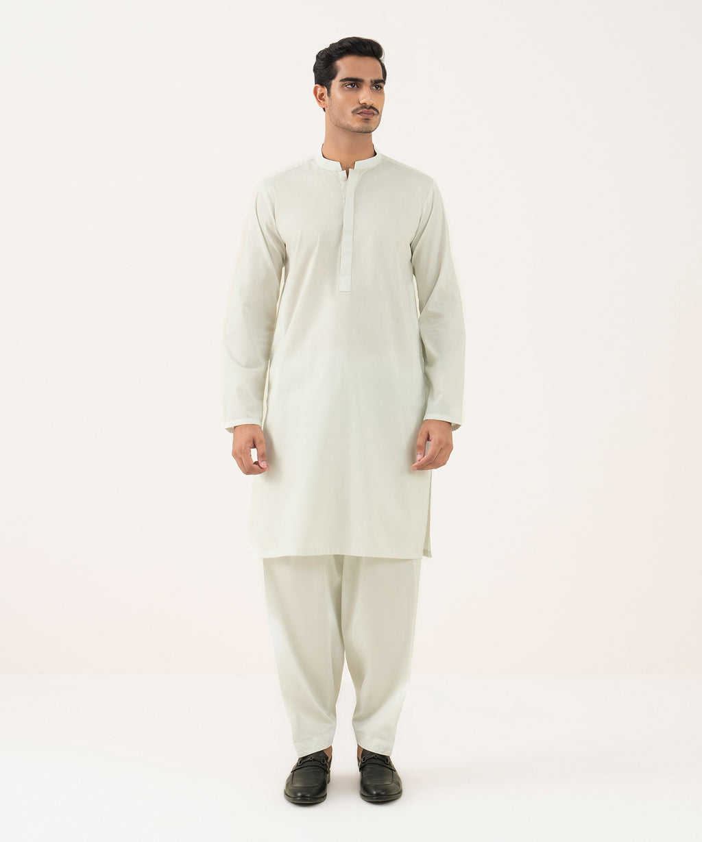 Men's 100% Cotton Plain Light Aqua Kurta Shalwar