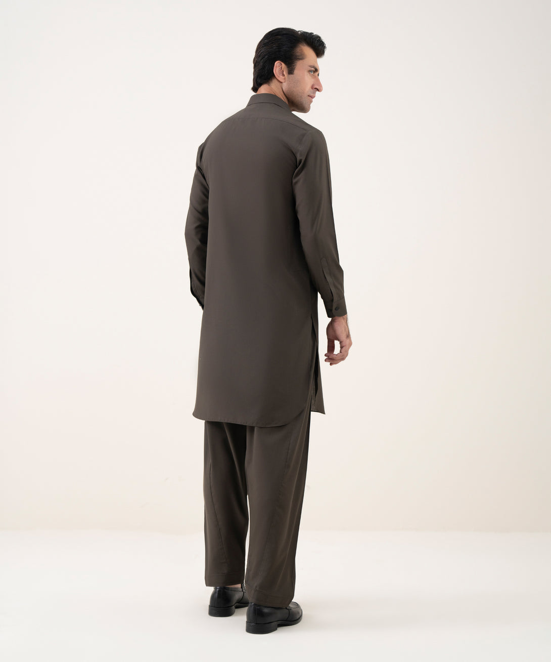 Men's 100% Cotton Plain Olive Kameez Shalwar
