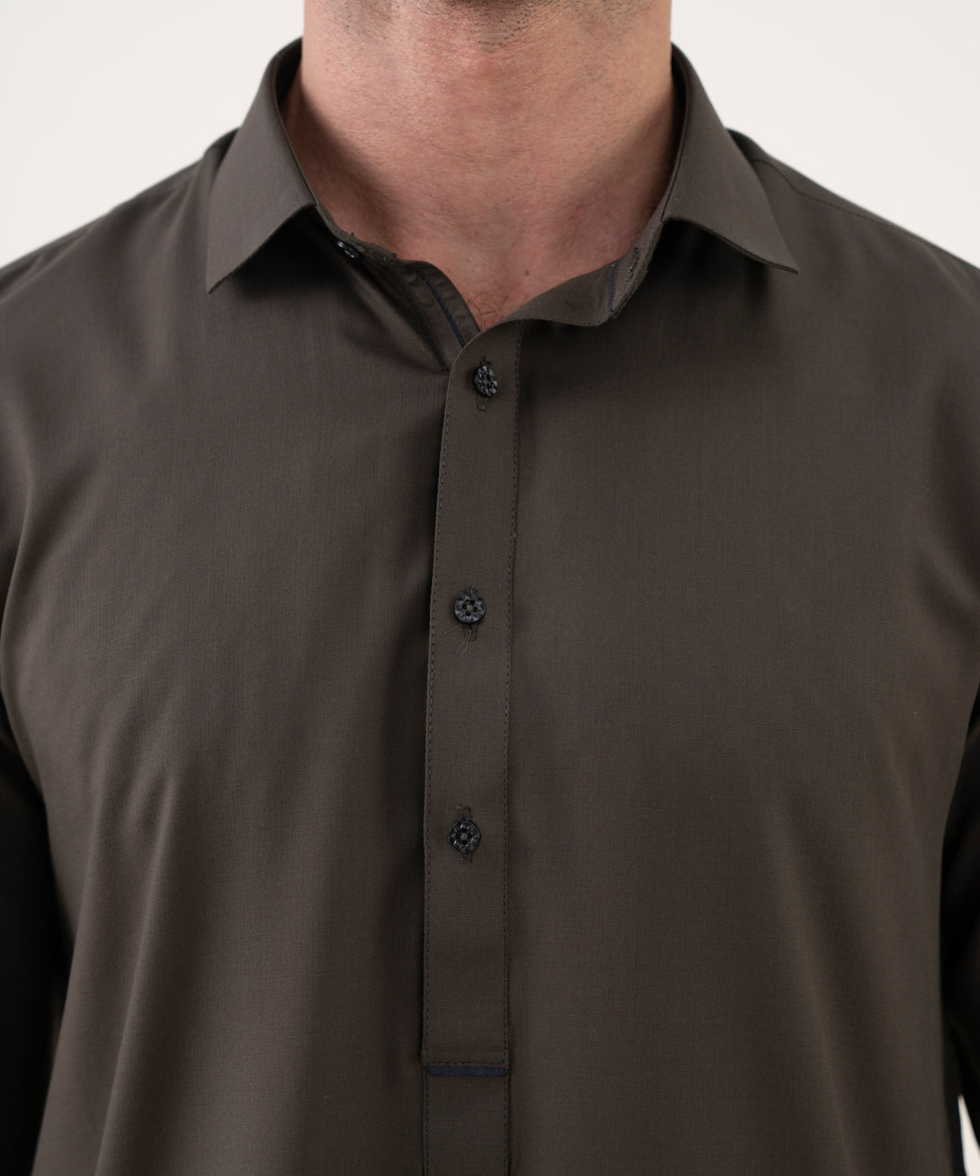 Men's 100% Cotton Plain Olive Kameez Shalwar