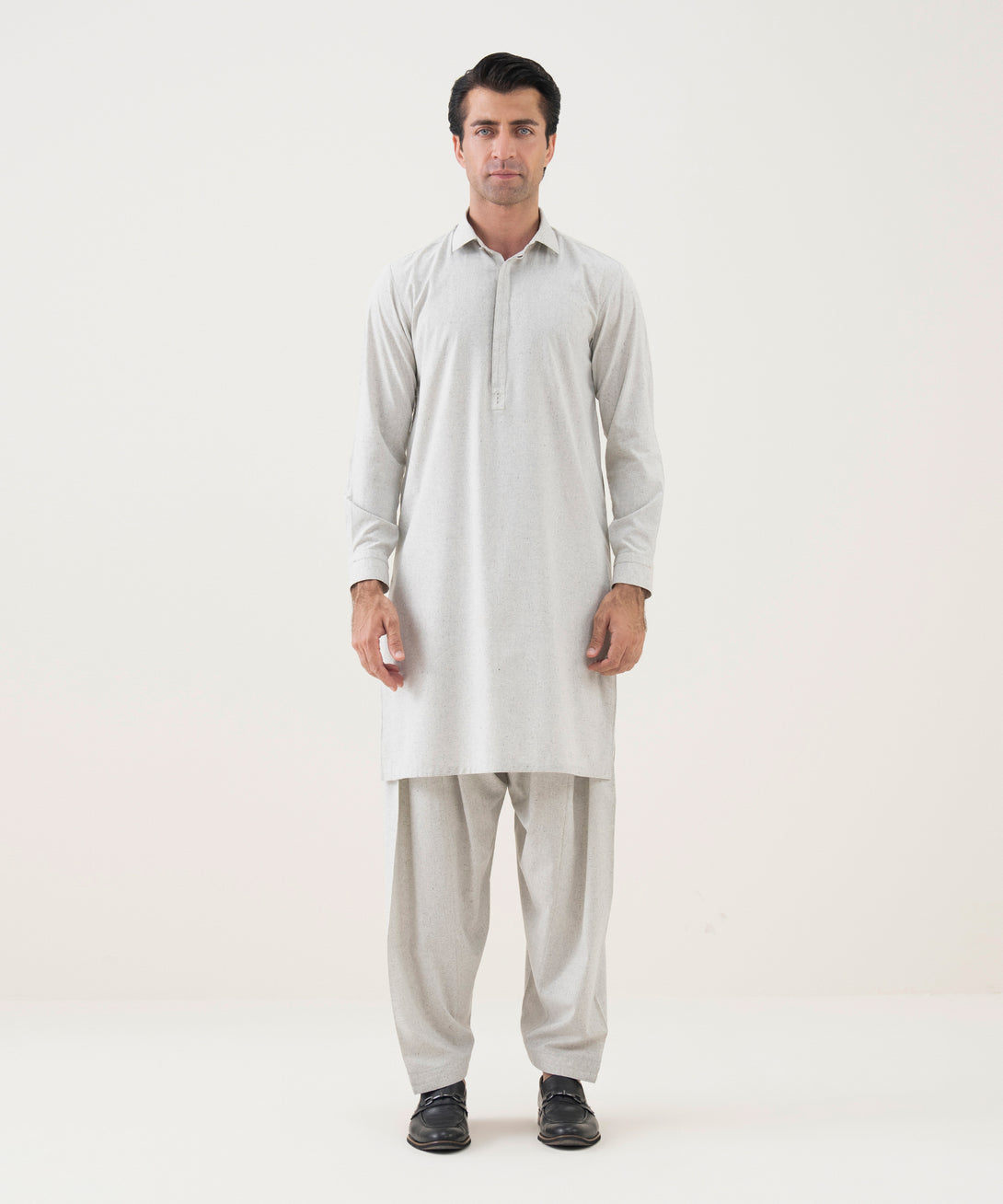 Men's Viscose Plain Beige Kameez Shalwar 