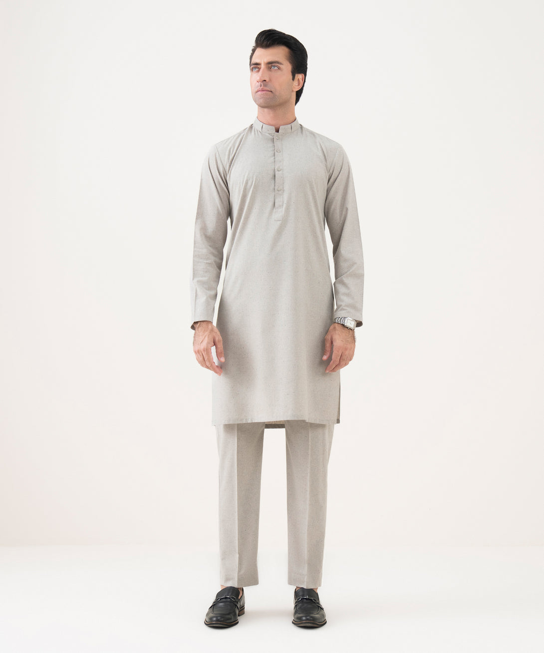 Men's Viscose Plain Grey Kurta Trousers