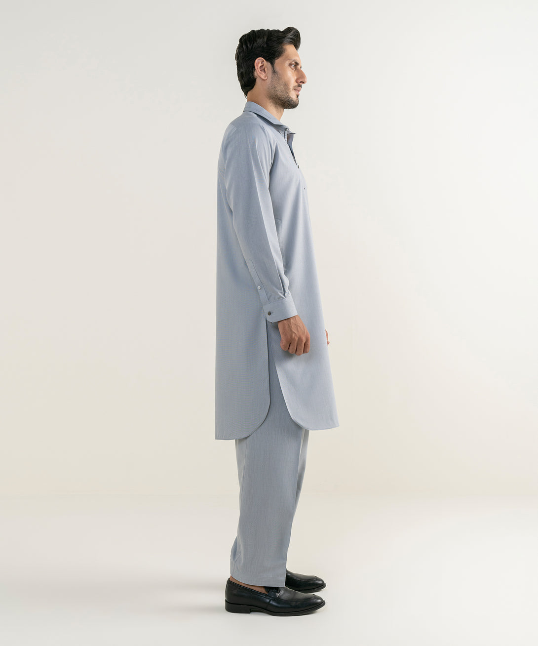 Men's Viscose Plain Grey Kameez Shalwar