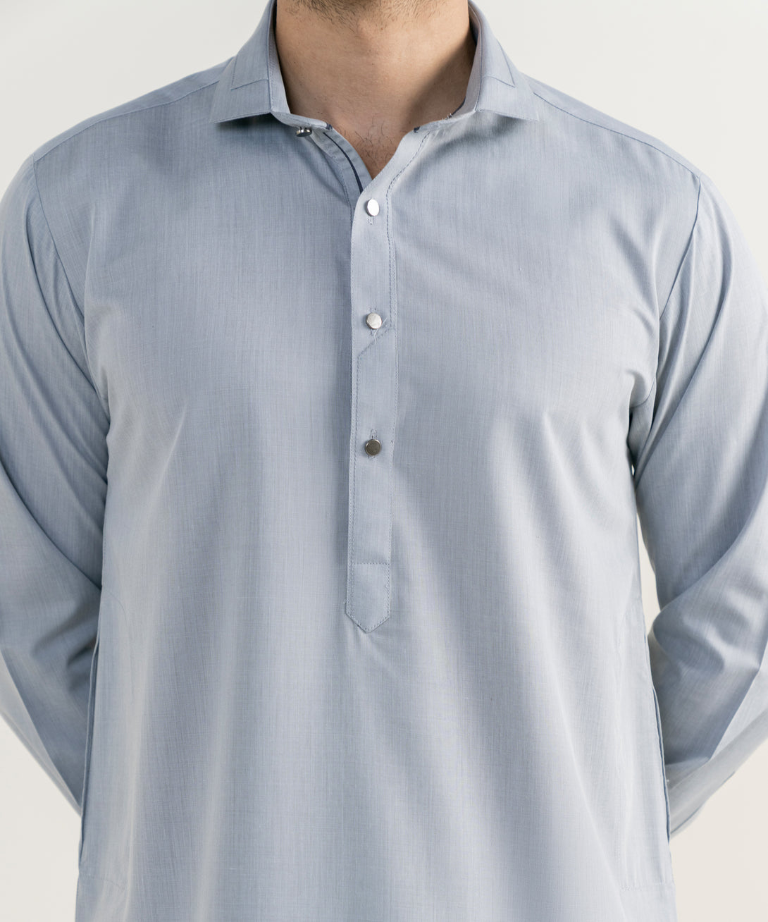 Men's Viscose Plain Grey Kameez Shalwar