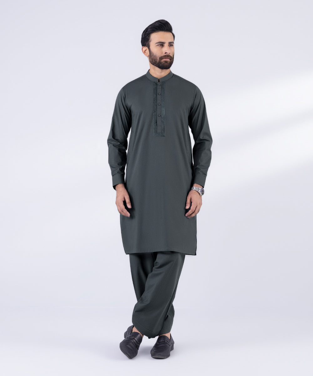 Embroidered Cotton Suit