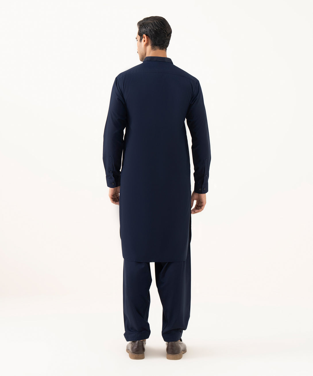 Men's Oxford Embroidered Indigo Kurta Shalwar