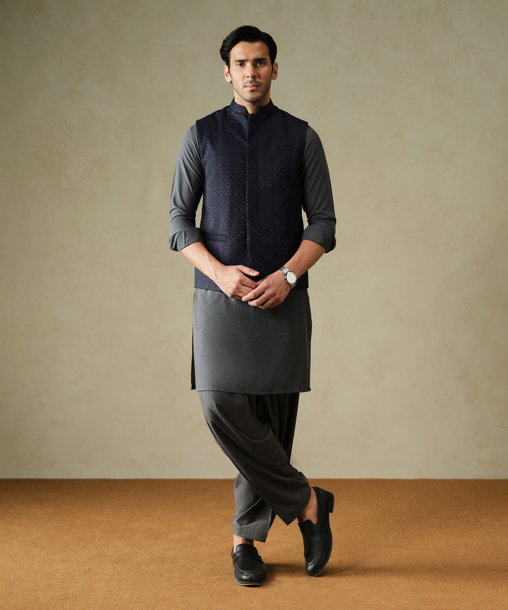 Embroidered Wash & Wear Waistcoat