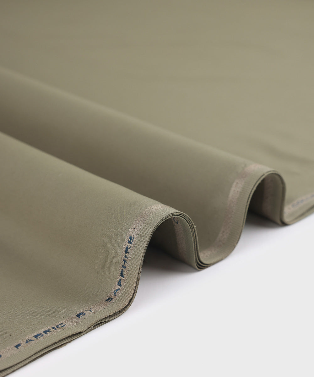 Men's Unstitched Premium Wash and Wear Olive Full Suit Fabric