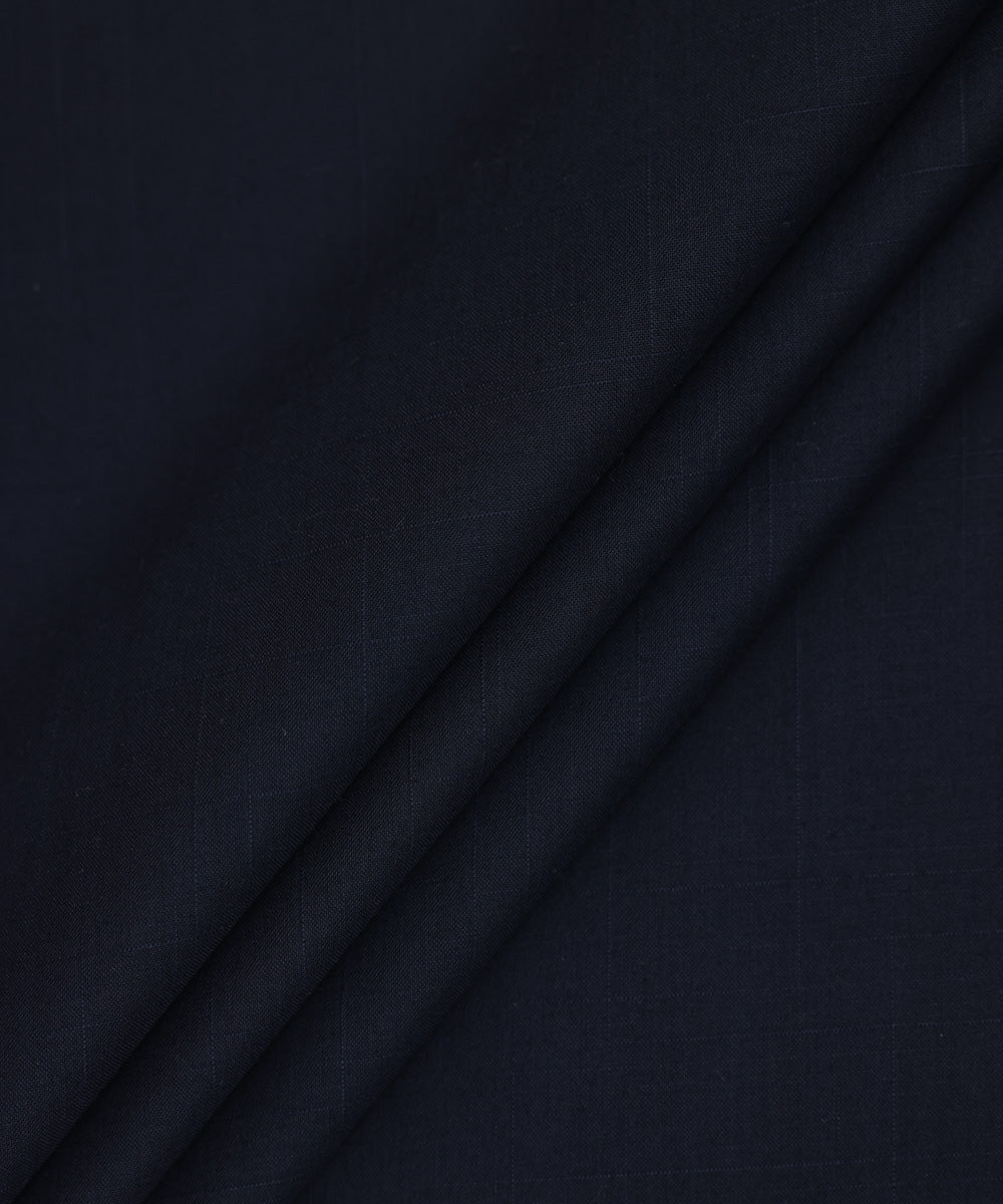 Men's Unstitched Premium Wash and Wear Navy Full Suit Fabric