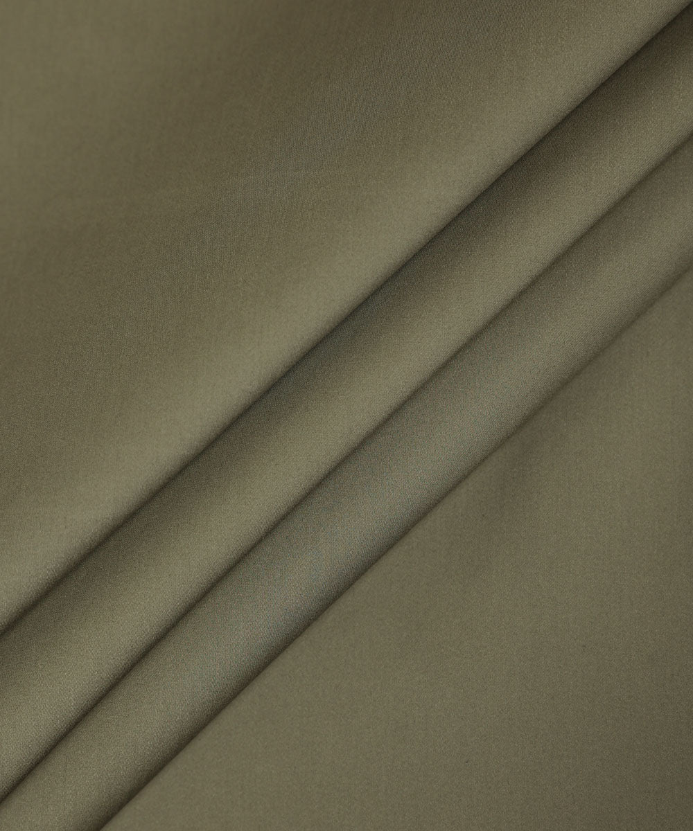 Men's Unstitched Luxury Cotton Brown Full Suit Fabric