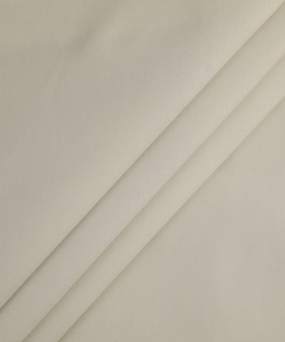 Men's Unstitched Fine Cotton Beige Full Suit Fabric